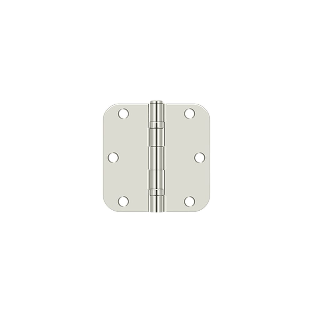 Deltana S35R5BB14 3-1/2" x 3-1/2" x 5/8" Radius Hinge; Ball Bearing; Bright Nickel Finish Main image