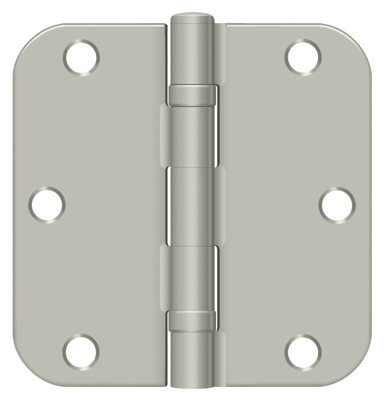 Deltana S35R5BB15 3-1/2" x 3-1/2" x 5/8" Radius Hinge; Ball Bearing; Satin Nickel Finish Main image