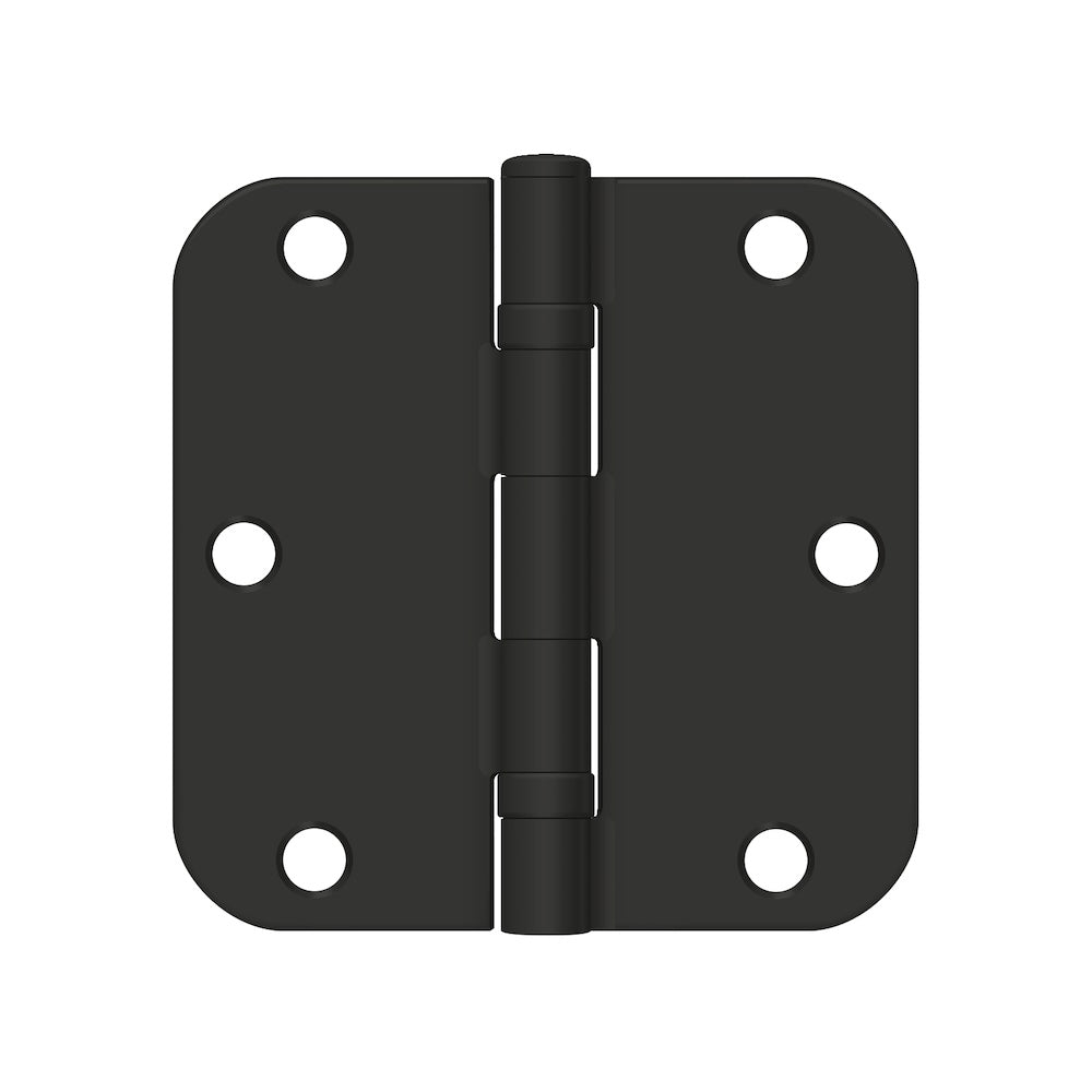 Deltana S35R5BB1B 3-1/2" x 3-1/2" x 5/8" Radius Hinge; Ball Bearing Paint Black Finish Main image