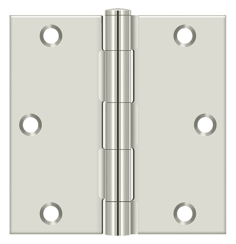 Deltana S35U14-R 3-1/2" x 3-1/2" Square Hinge; Bright Nickel Finish Main image