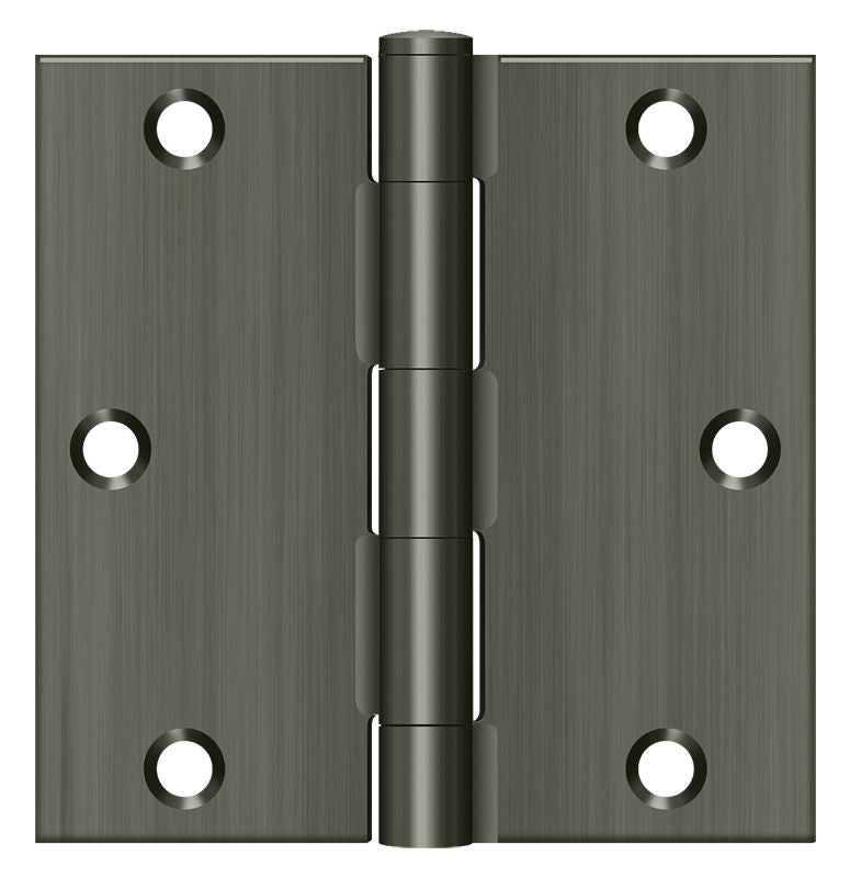 Deltana S35U15A-R 3-1/2" x 3-1/2" Square Hinge; Antique Nickel Finish Main image