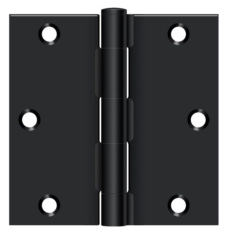 Deltana S35U1B-R 3-1/2" x 3-1/2" Square Hinge; Flat Black Finish Main image