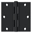 Deltana S35U1B-R 3-1/2" x 3-1/2" Square Hinge; Flat Black Finish