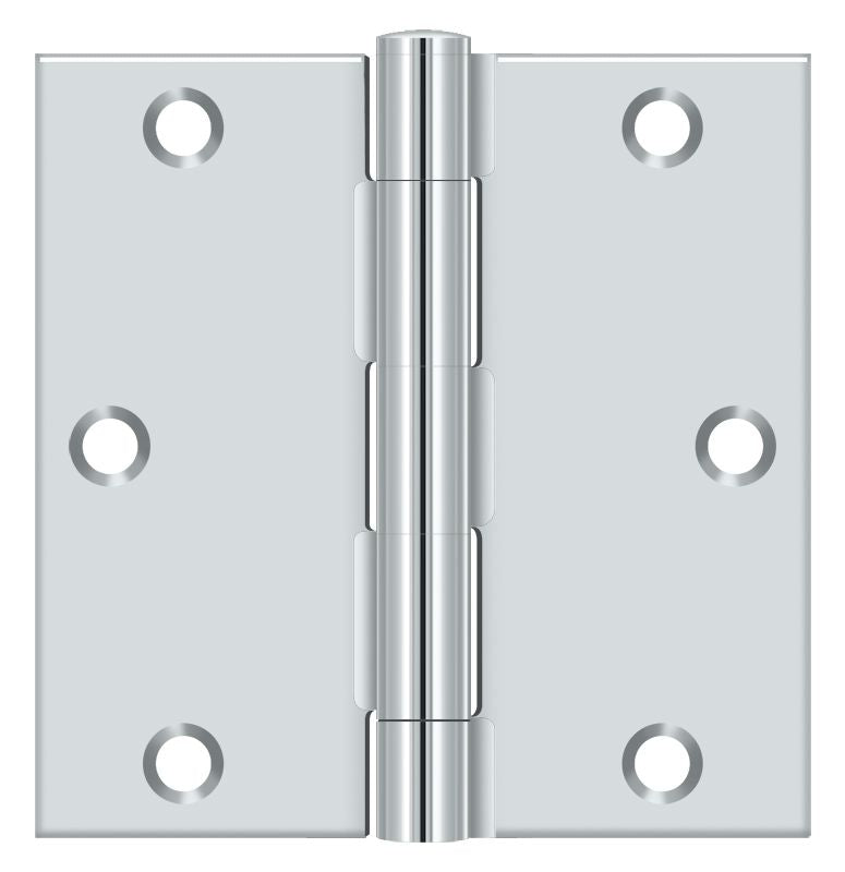 Deltana S35U26-R 3-1/2" x 3-1/2" Square Hinge; Bright Chrome Finish Main image