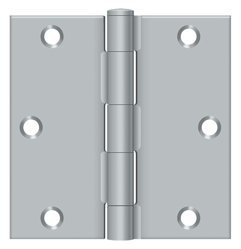 Deltana S35U26D-R 3-1/2" x 3-1/2" Square Hinge; Satin Chrome Finish Main image
