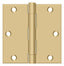 Deltana S35U4-R 3-1/2" x 3-1/2" Square Hinge; Satin Brass Finish
