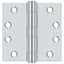Deltana S44HD26 4" x 4" Square Hinge; Heavy Duty; Bright Chrome Finish