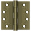Deltana S44HDBB5 4" x 4" Square Hinge; Heavy Duty; Ball Bearings; Antique Brass Finish