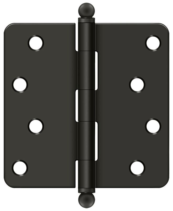 Deltana S44R410B-BT 4" x 4" x 1/4" Radius Hinge; with Ball Tips; Oil Rubbed Bronze Finish Main image