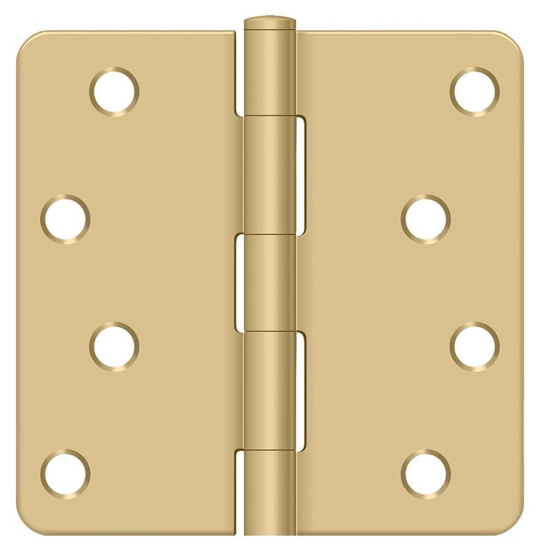 Deltana S44R44 4" x 4" x 1/4" Radius Hinge; Satin Brass Finish