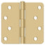 Deltana S44R44 4" x 4" x 1/4" Radius Hinge; Satin Brass Finish
