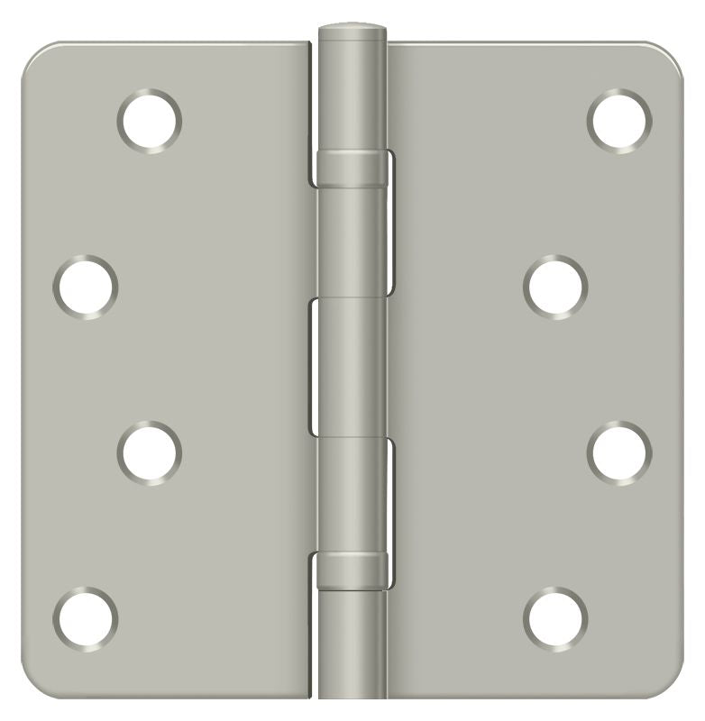 Deltana S44R4BB15 4" x 4" x 1/4" Radius Hinge; Ball Bearings; Satin Nickel Finish