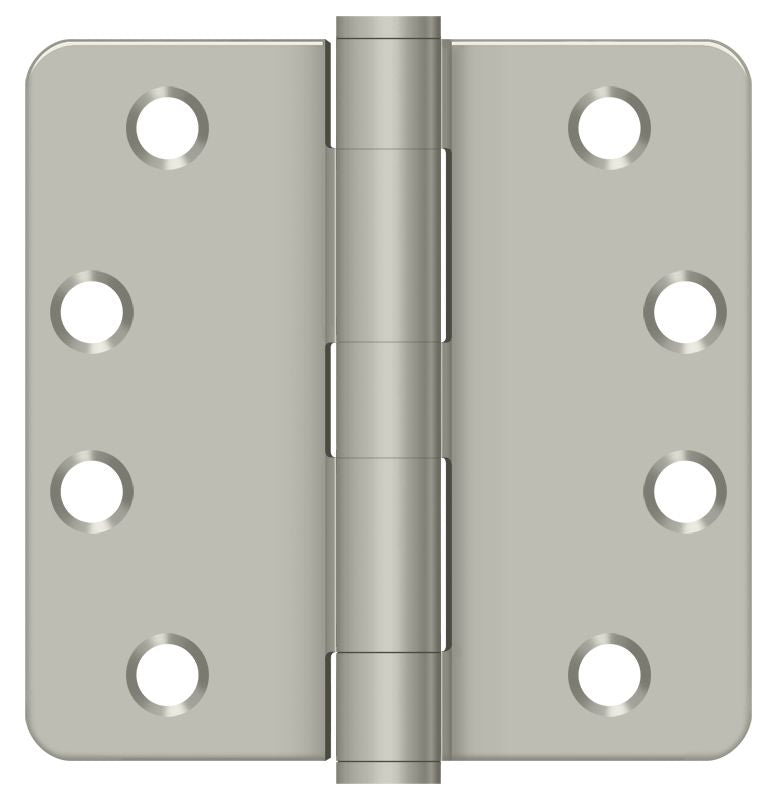 Deltana S44R4HD15 4" x 4" x 1/4" Radius Hinge; Heavy Duty; Satin Nickel Finish Main image