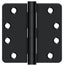 Deltana S44R4HD1B 4" x 4" x 1/4" Radius Hinge; Heavy Duty; Flat Black Finish