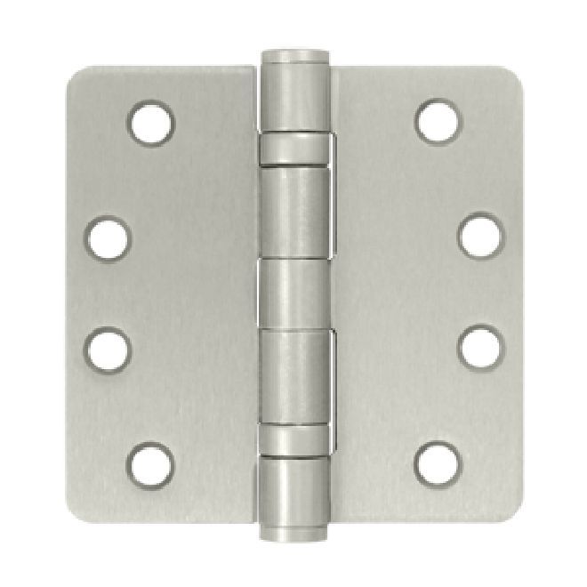 Deltana S44R4HDB15 4" x 4" x 1/4" Radius Hinge; Heavy Duty; Ball Bearings; Satin Nickel Finish Main image