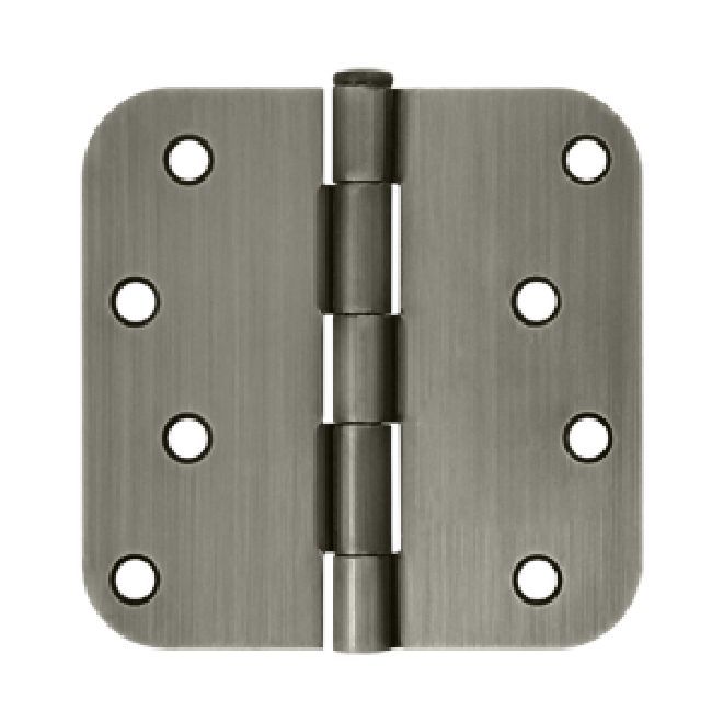 Deltana S44R515A 4" x 4" x 5/8" Radius Hinge; Antique Nickel Finish Main image