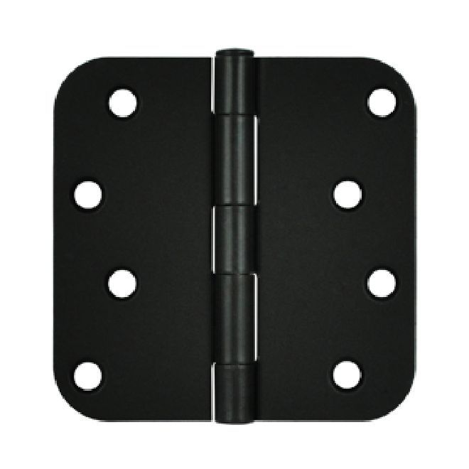 Deltana S44R51B 4" x 4" x 5/8" Radius Hinge; Flat Black Finish Main image
