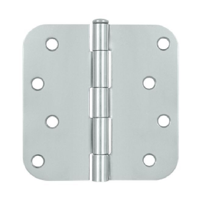 Deltana S44R526 4" x 4" x 5/8" Radius Hinge; Bright Chrome Finish Main image