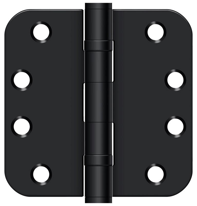 Deltana S44R5HDB1B 4" x 4" x 5/8" Radius Hinge; Heavy Duty; Ball Bearings; Flat Black Finish