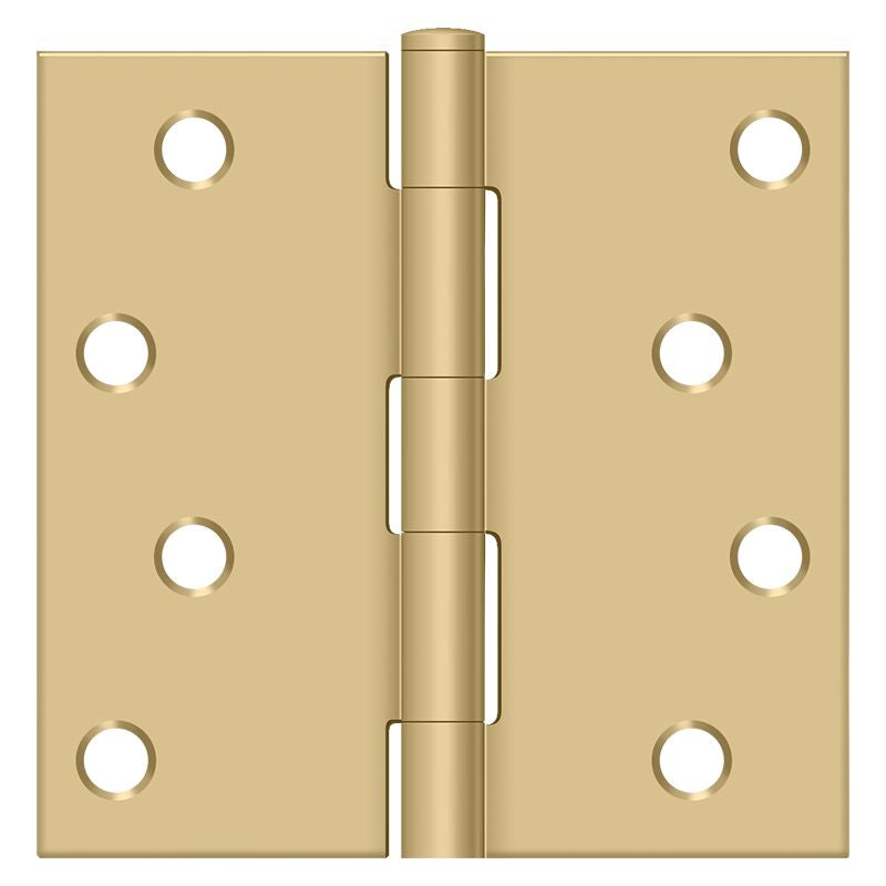 Deltana S44U4-R 4" x 4" Square Hinge; Satin Brass Finish Main image