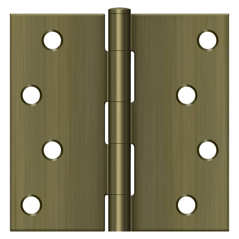 Deltana S44U5-R 4" x 4" Square Hinge; Antique Brass Finish Main image