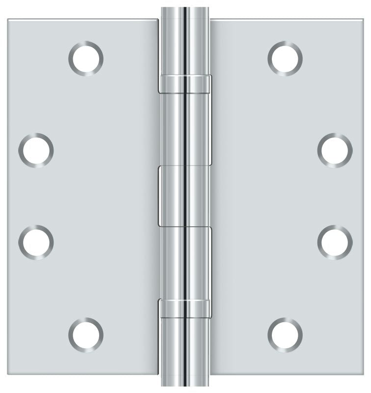 Deltana S45BBU26 4-1/2" x 4-1/2" Square Hinge; Heavy Duty; Ball Bearings; Bright Chrome Finish