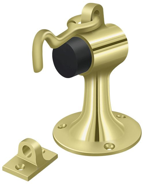 Deltana SAHF358U3 Floor Mount Bumper with Holder; Bright Brass Finish