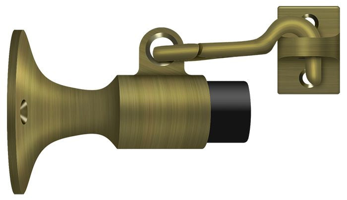 Deltana SAHW325U5 Wall Mount Bumper with Holder; Antique Brass Finish Main image