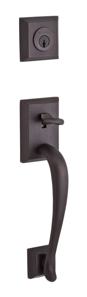 Baldwin Reserve SCNAPXROUTRR112S Single Cylinder Napa Handleset Round Knob and Traditional Round Rose with 6AL Latch; Dual Strike; and SmartKey Venetian Bronze Finish