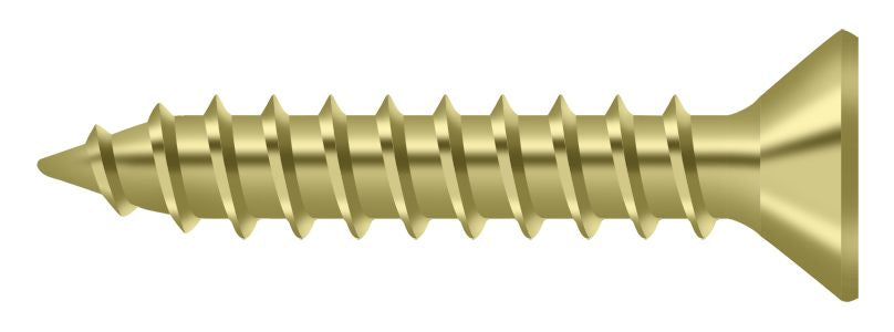 Deltana SCWS910U3 Wood Screw; Steel; #9 x 1"; Bright Brass Finish
