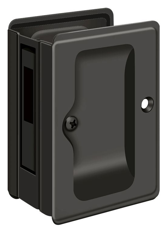 Deltana SDAR325U10B Heavy Duty Pocket Lock; Adjustable; 3-1/4" x 2 1/4" Sliding Door Receiver; Oil Rubbed Bronze Finish Main image