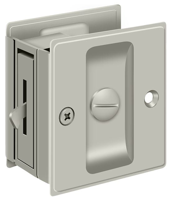 Deltana SDL25U15 Pocket Lock; 2-1/2" x 2-3/4" Privacy; Satin Nickel Finish Main image
