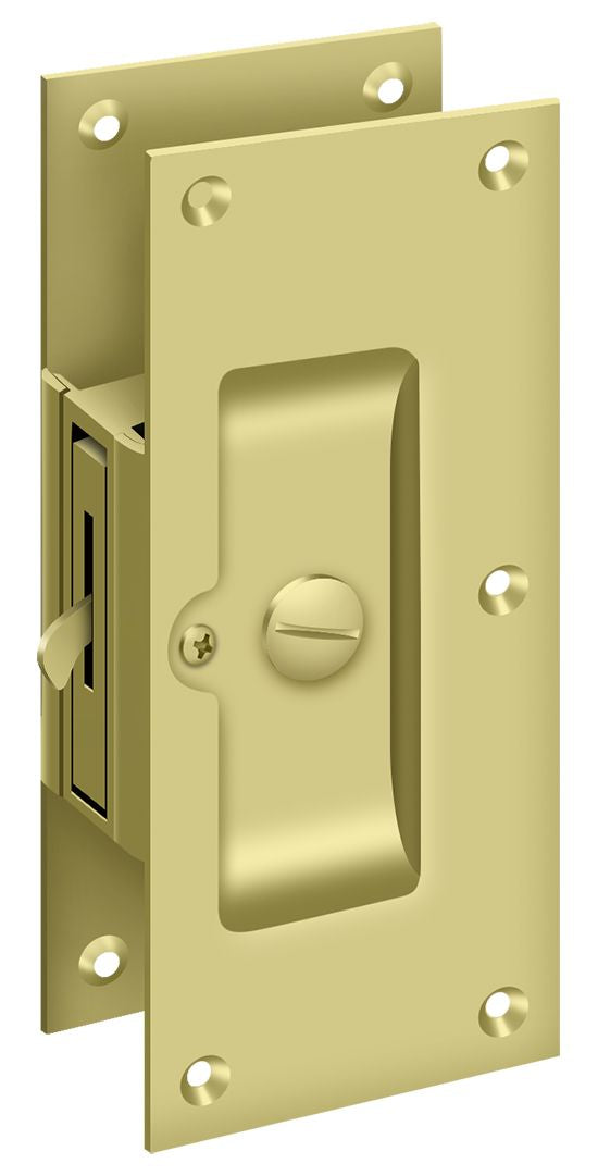 Deltana SDL60U3 Decorative Pocket Lock 6"; Privacy; Bright Brass Finish Main image
