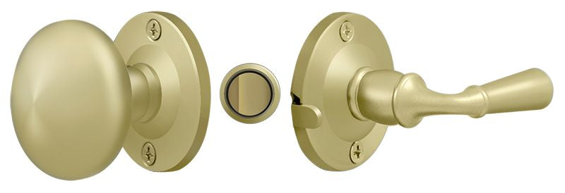 Deltana SDL980U3-UNL Storm Door Latch; Round; Tubular Lock; Unlacquered Bright Brass Finish Main image