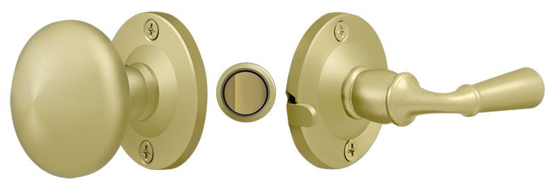 Deltana SDL980U3 Storm Door Latch; Round; Tubular Lock; Bright Brass Finish Main image