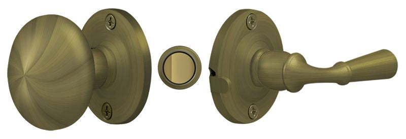 Deltana SDL980U5 Storm Door Latch; Round; Tubular Lock; Antique Brass Finish Main image