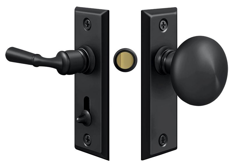 Deltana SDLS480U19 Storm Door Latch; Rectangular; Tubular Lock; Black Finish Main image