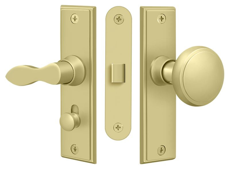 Deltana SDML334U3 Storm Door Latch; Square; Mortise Lock; Bright Brass Finish Main image