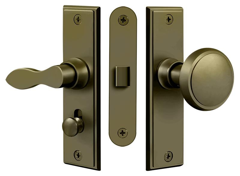 Deltana SDML334U5 Storm Door Latch; Square; Mortise Lock; Antique Brass Finish Main image