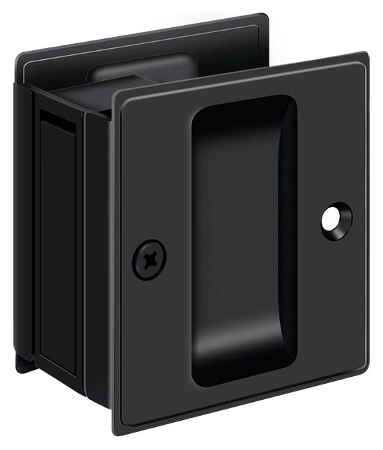 Deltana SDP25U19 Pocket Lock; 2-1/2" x 2-3/4" Passage; Black Finish Main image