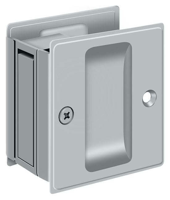Deltana SDP25U26D Pocket Lock; 2-1/2" x 2-3/4" Passage; Satin Chrome Finish Main image