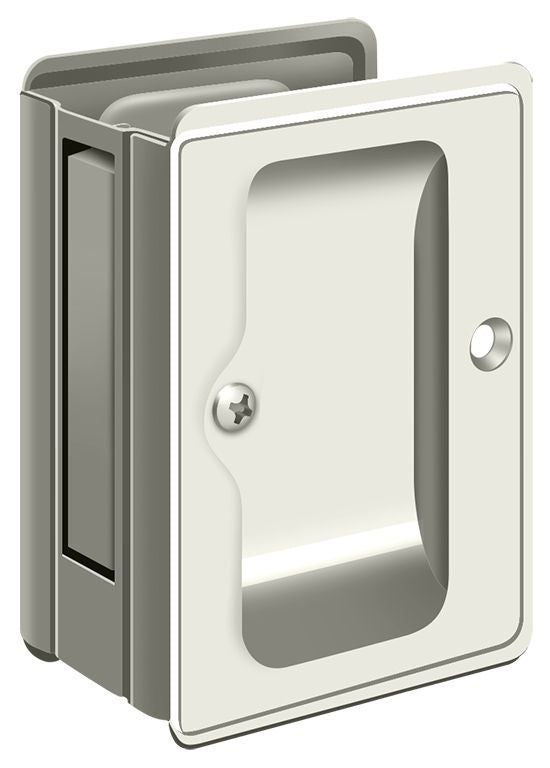 Deltana SDPA325U14 Heavy Duty Pocket Lock; Adjustable; 3-1/4" x 2 1/4" Passage; Bright Nickel Finish Main image