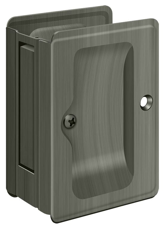Deltana SDPA325U15A Heavy Duty Pocket Lock; Adjustable; 3-1/4" x 2 1/4" Passage; Antique Nickel Finish Main image