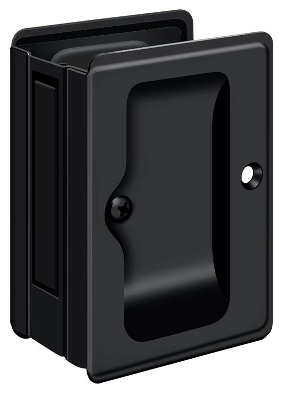 Deltana SDPA325U19 Heavy Duty Pocket Lock; Adjustable; 3-1/4" x 2 1/4" Passage; Black Finish Main image