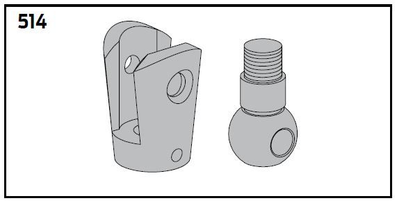 LCN SEM7810514AL Ball Pivot and Connection Link 689 Aluminum Finish Main image