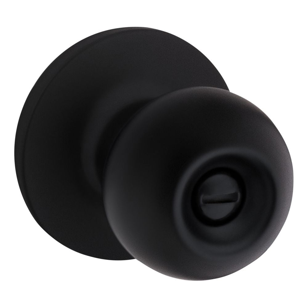 Safelock SK3000RG-514 Regina Knob Privacy Lock with RCAL Latch and RCS Strike Matte Black Finish Main image