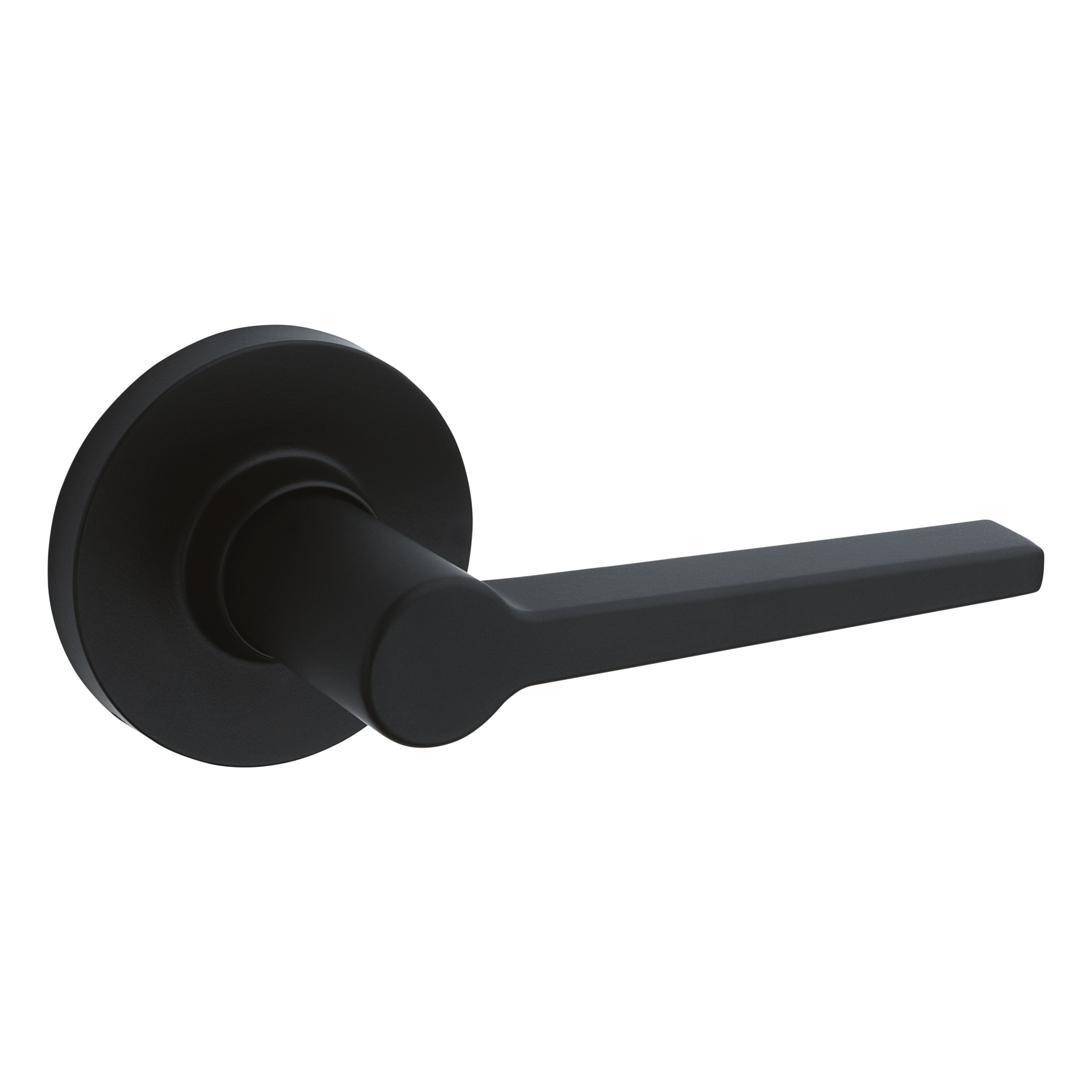 Safelock SL1000DALRDT-514 Daylon Lever with Round Rose Passage Lock with RCAL Latch and RCS Strike Matte Black Finish Main image
