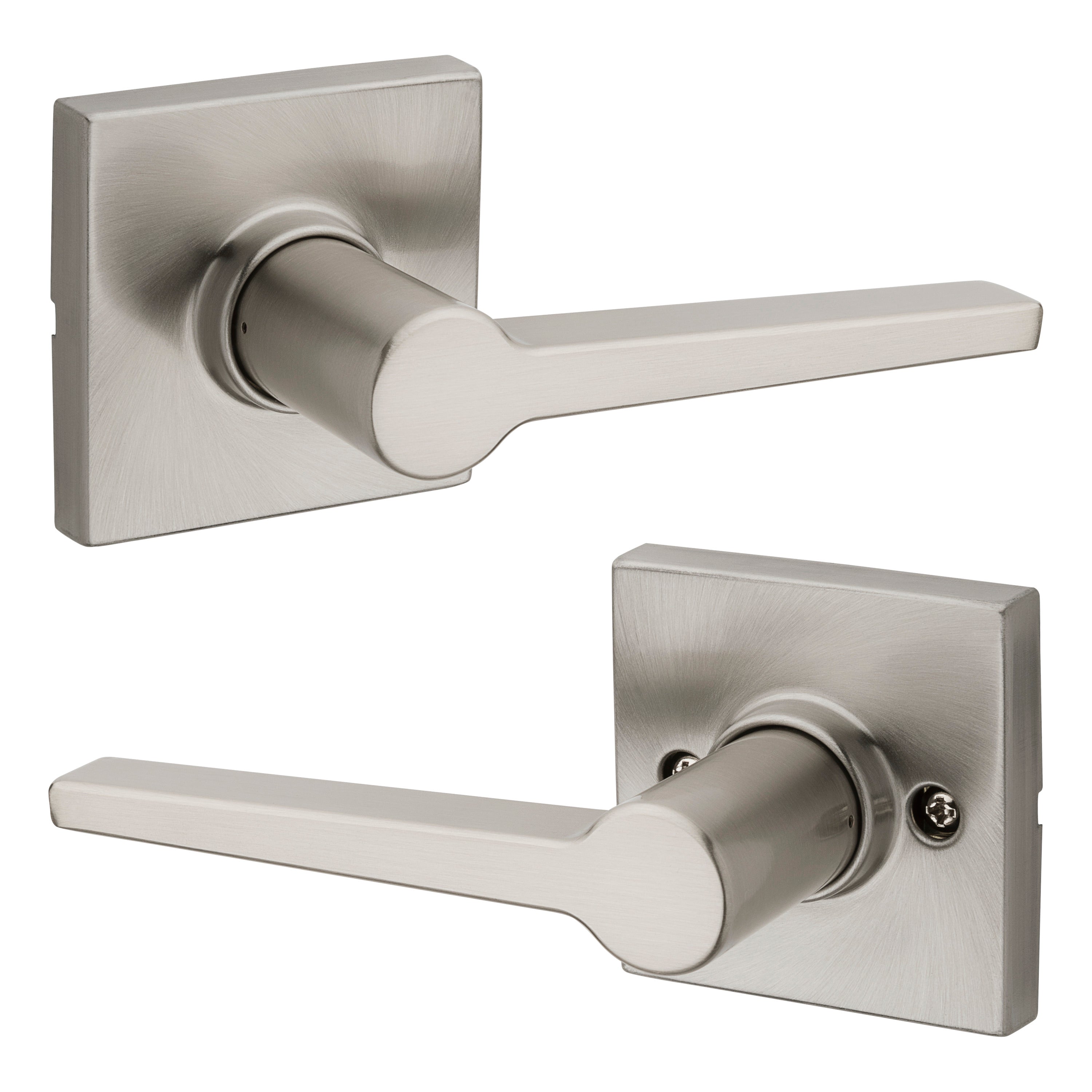 Safelock SL1000DALSQT-15 Daylon Lever with Square Rose Passage Lock with RCAL Latch and RCS Strike Satin Nickel Finish Main image