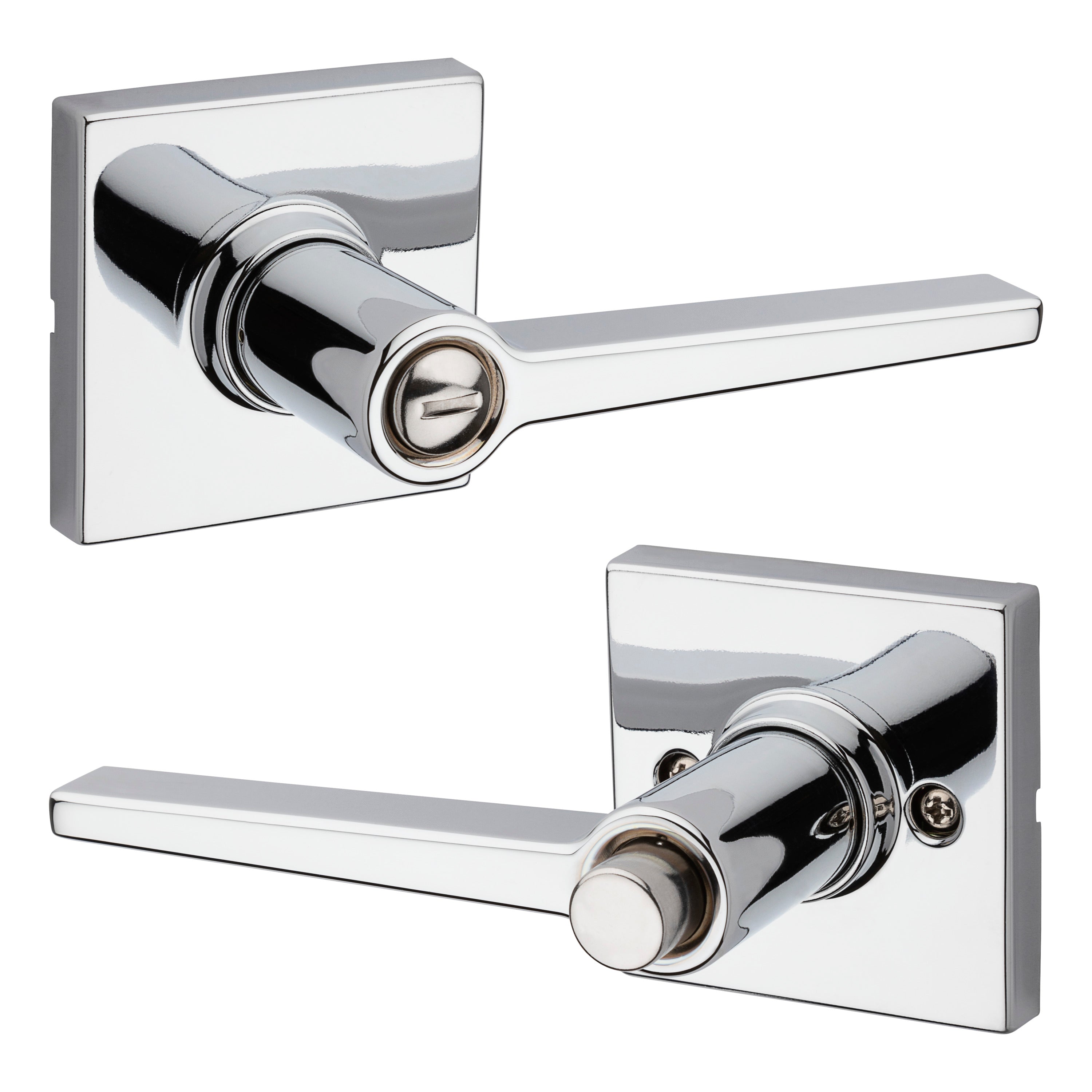 Safelock SL4000DALSQT-26 Daylon Lever with Square Rose Privacy Lock with RCAL Latch and RCS Strike Bright Chrome Finish Main image