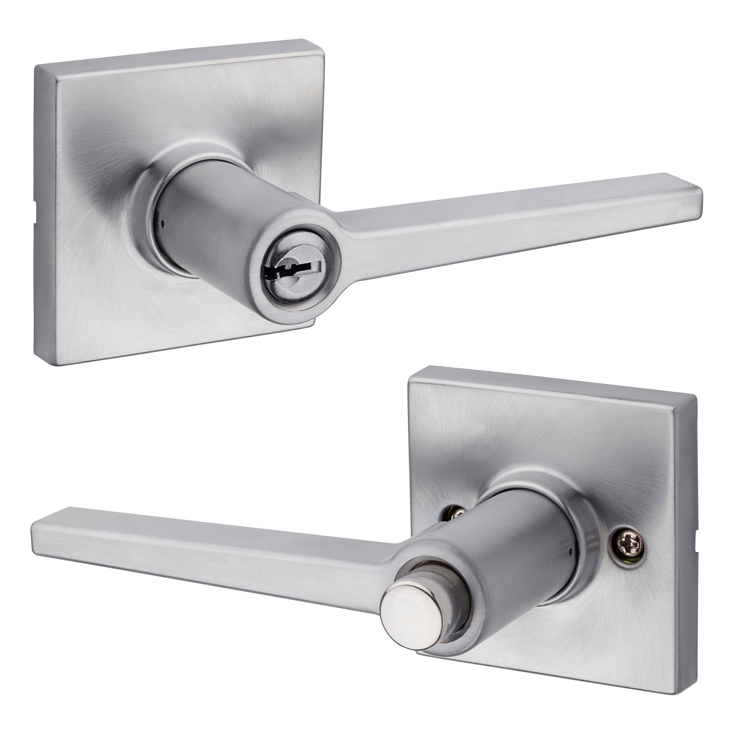 Safelock SL6000DALSQT-26D Daylon Lever with Square Rose Push Button Entry Lock with RCAL Latch and RCS Strike Satin Chrome Finish Main image